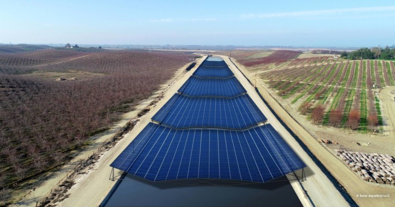 Solar panel canal project advances in California